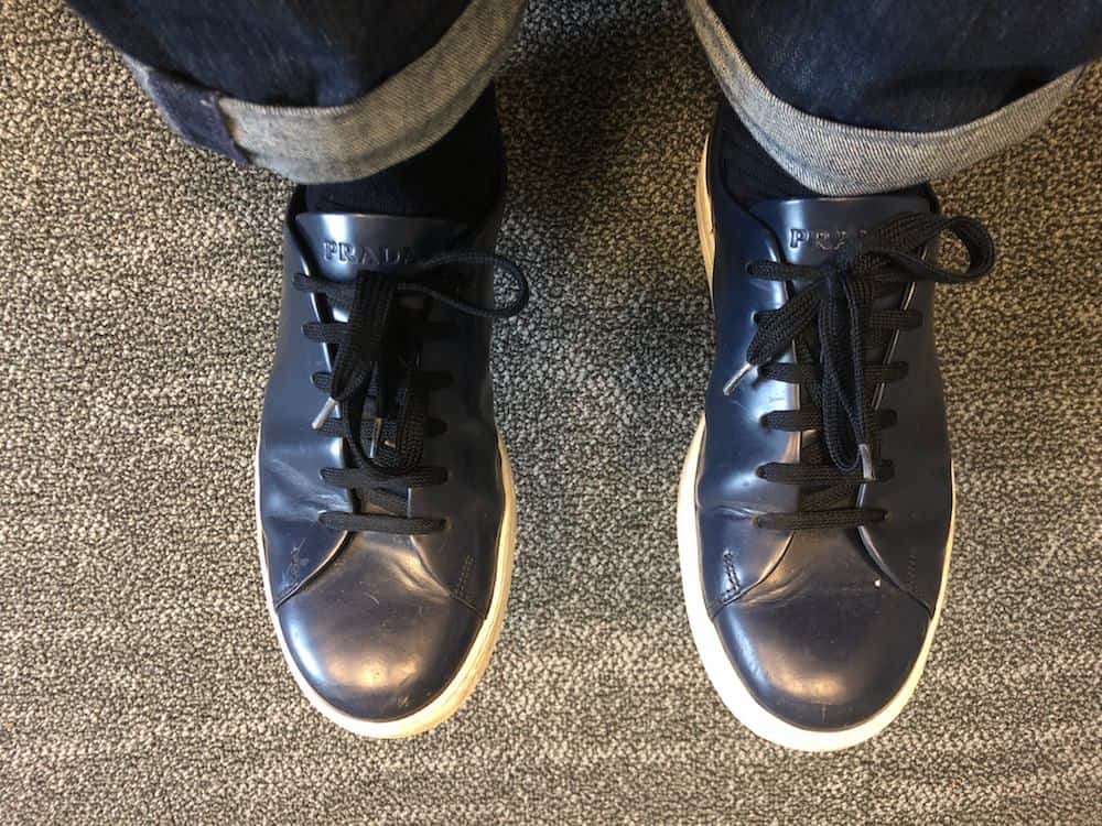 Blue leather Prada casual shoes for men from Harry Rosen