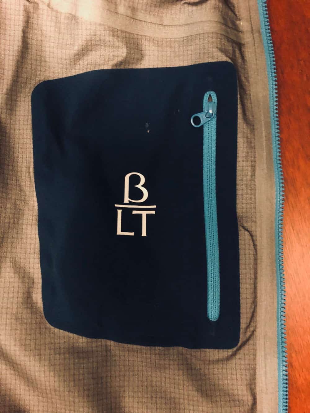 Photo of the inside pocket of the Arc'Teryx Beta LT jacket