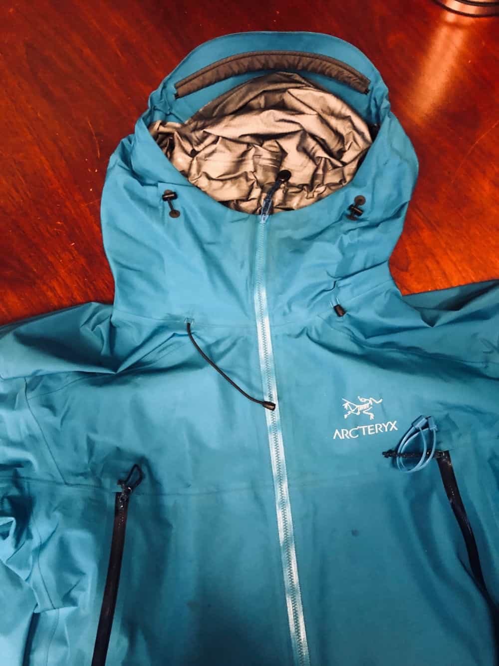 Photo of the hood of the Arc'Teryx Beta LT jacket.