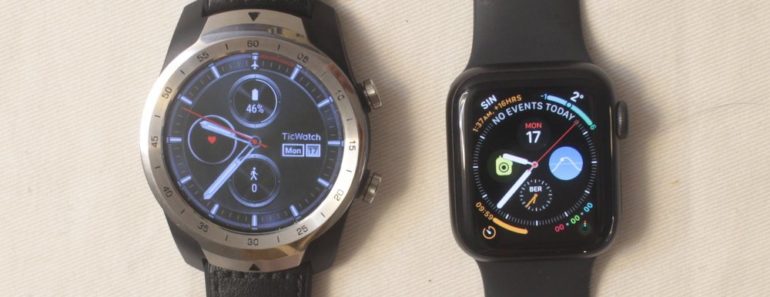 ticwatch pro vs apple watch 5 main watch face