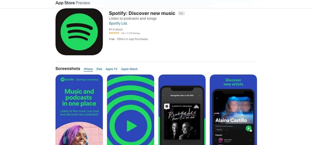 This is a screenshot of the Spotify App Installation Page.