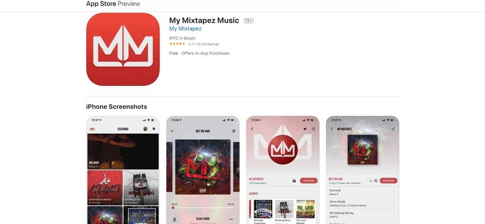 This is a screenshot of the My Mixtapez App Installation Page.
