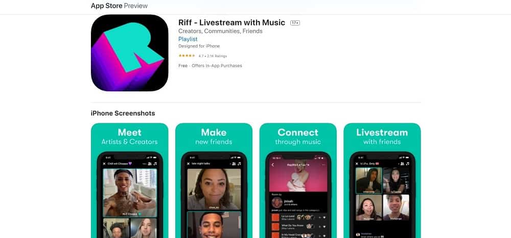 This is a screenshot of the Riff App Installation page.